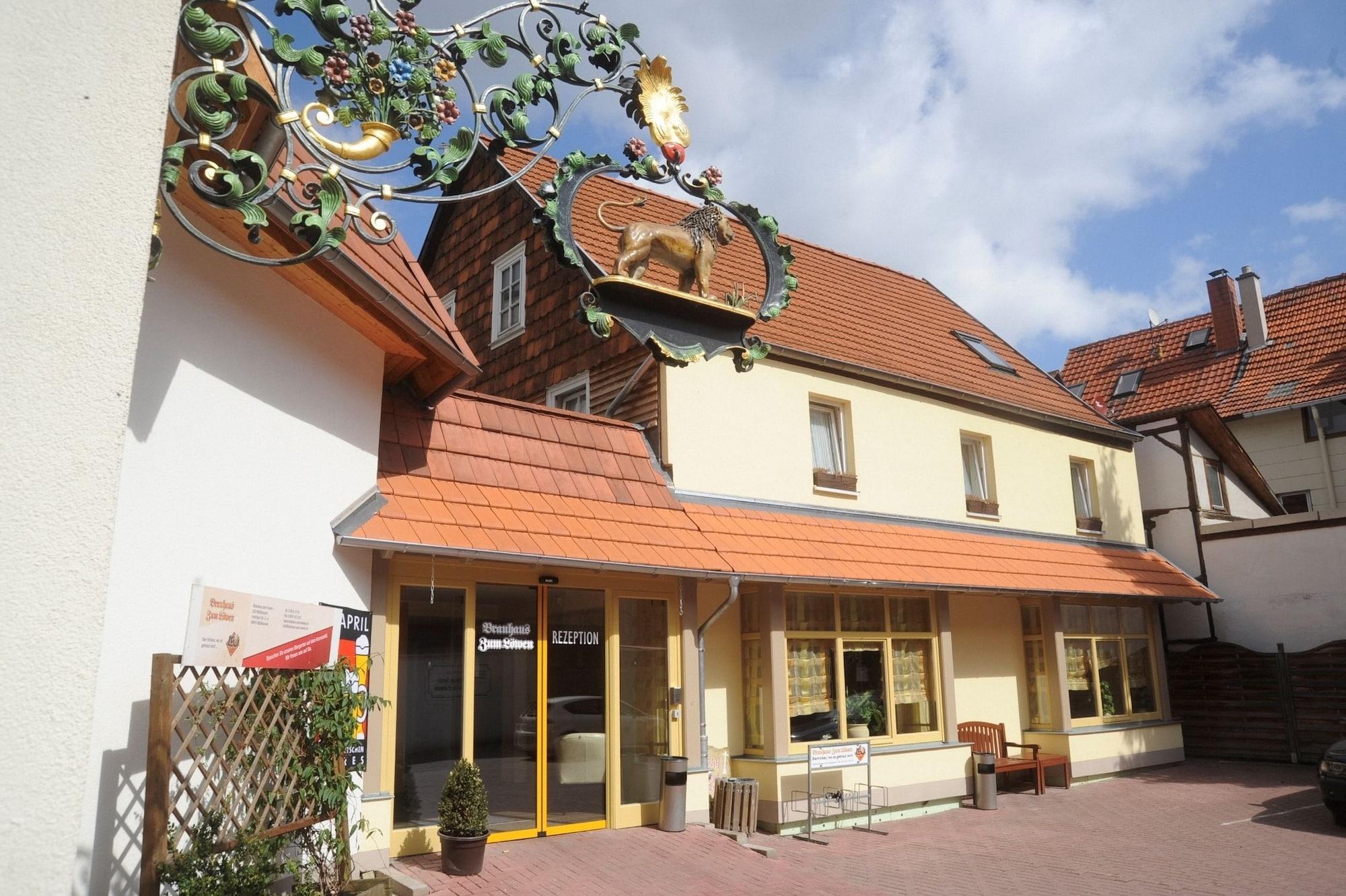 Hotel Brauhaus Zum Loewen Mühlhausen Exterior foto