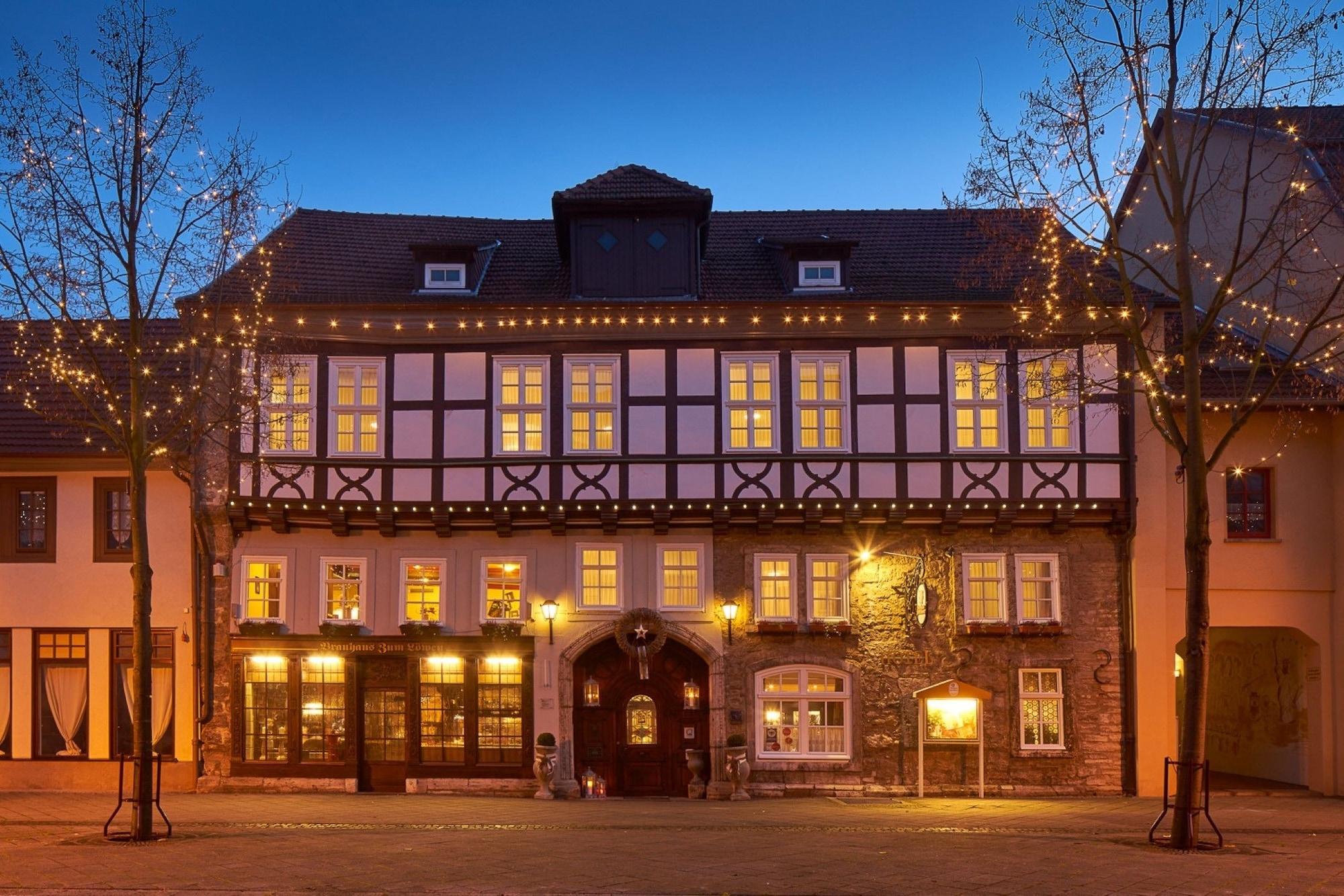 Hotel Brauhaus Zum Loewen Mühlhausen Exterior foto